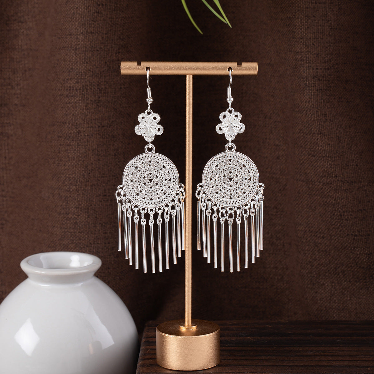 E6,Miao silver earrings