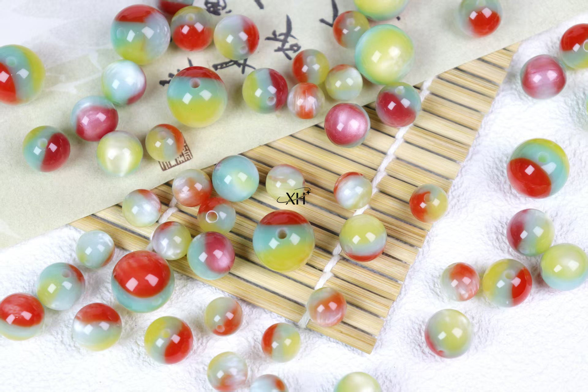 NO.7 Three in one Colors Resin Beads A  三分春