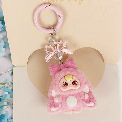 Bow model, flocked new baby three-year-old cartoon keychain