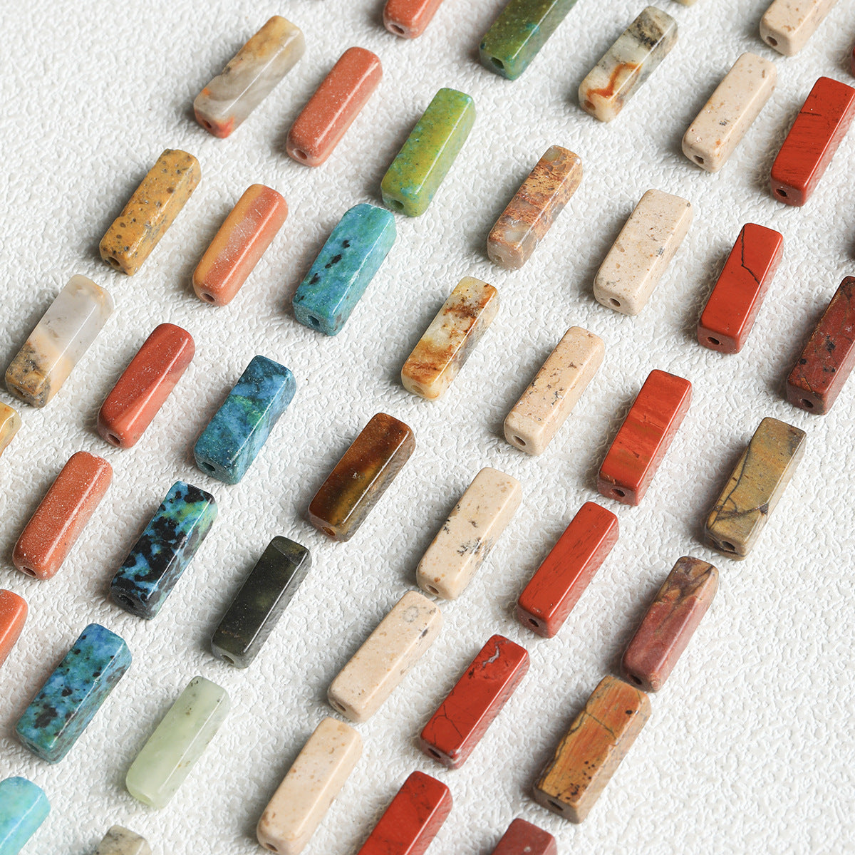 Retro natural stone/square tube beads/DIY accessories【敦煌】