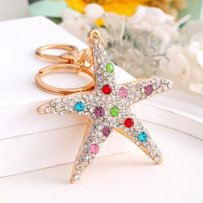9-Type Colorful Ocean Animal Diamond Wallet Pendant Key Ring