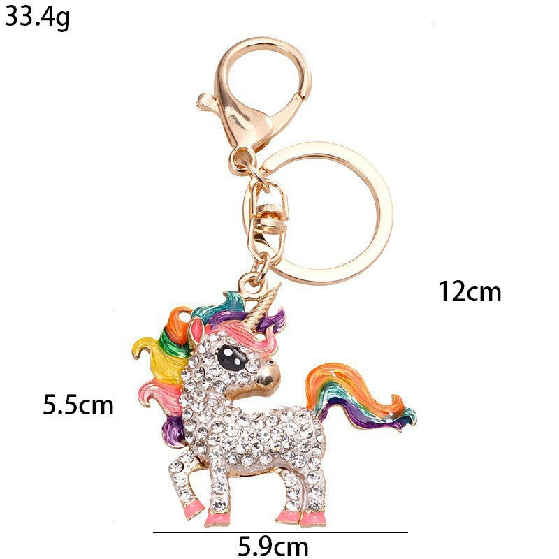3-Color Alloy Unicorn Pendant