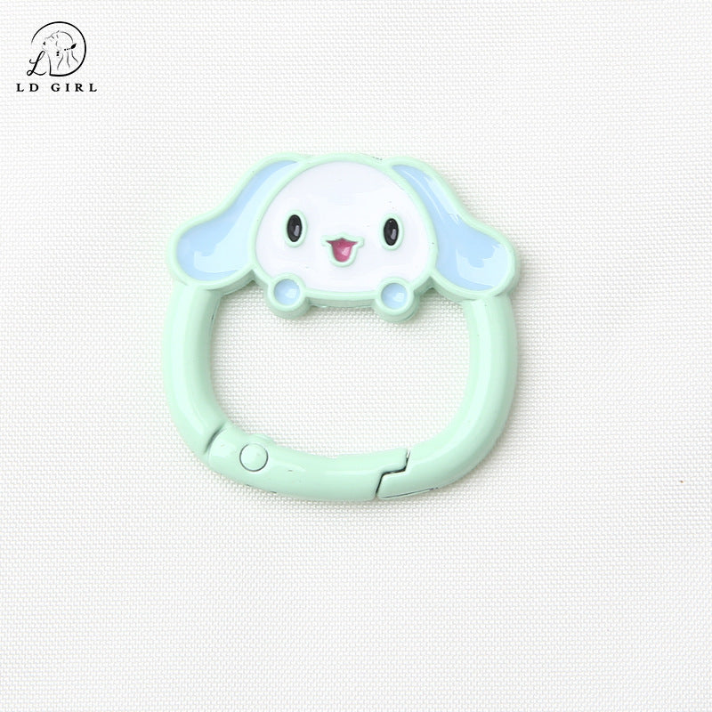 A big-eared dog spring buckle, open ring, dog spring ring, DIY mobile phone chain keychain.