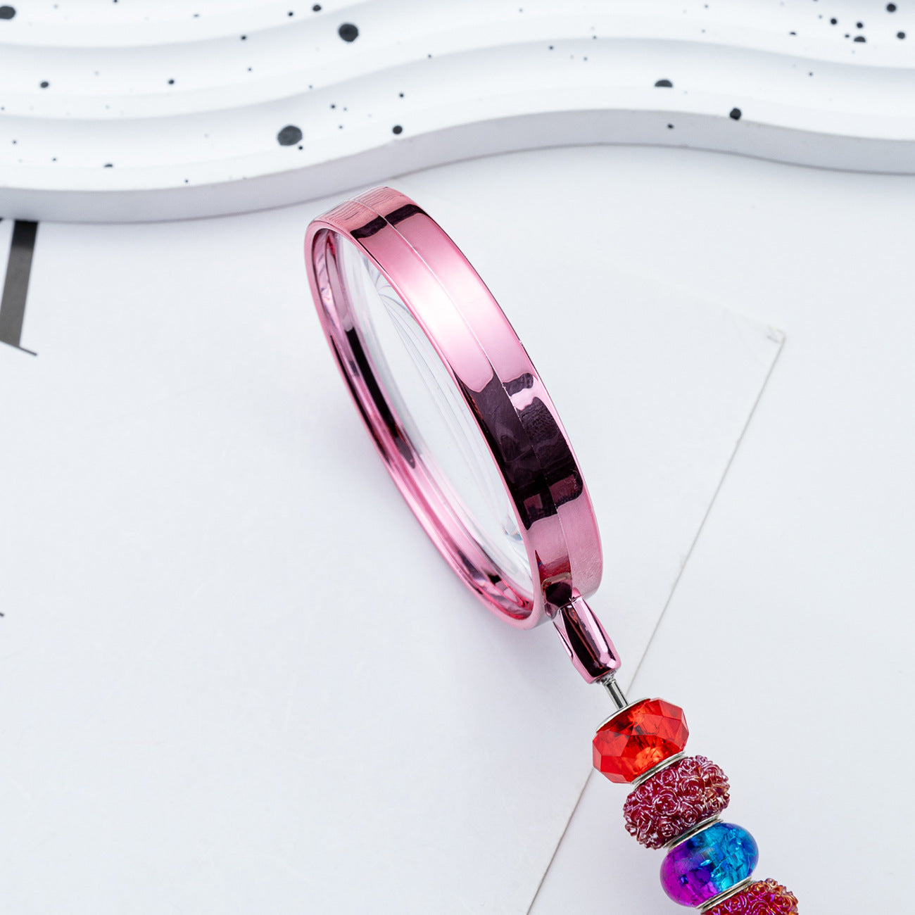 DIY beaded magnifying glass, reading and reading high definition handheld magnifying glass, children's scientific observation magnifying glass