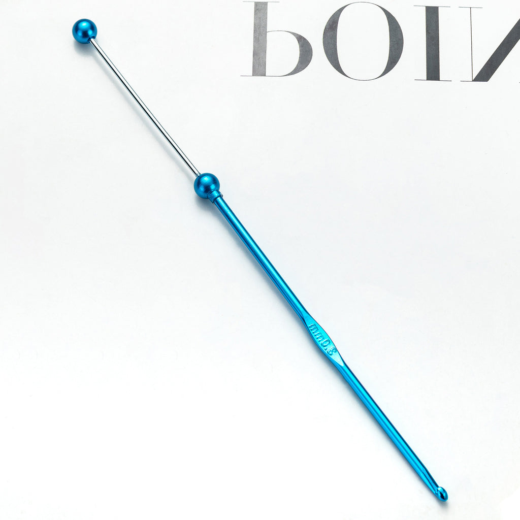 DIY beaded crochet needle, metal color aluminum crochet, sweater wool needle DIY hand-woven tool crochet