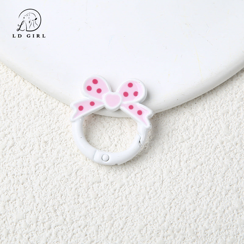 A bow open ring keychain DIY connecting ring