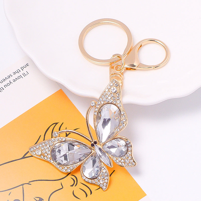 18-Color Stone Diamond Butterfly Keychain, Necklace