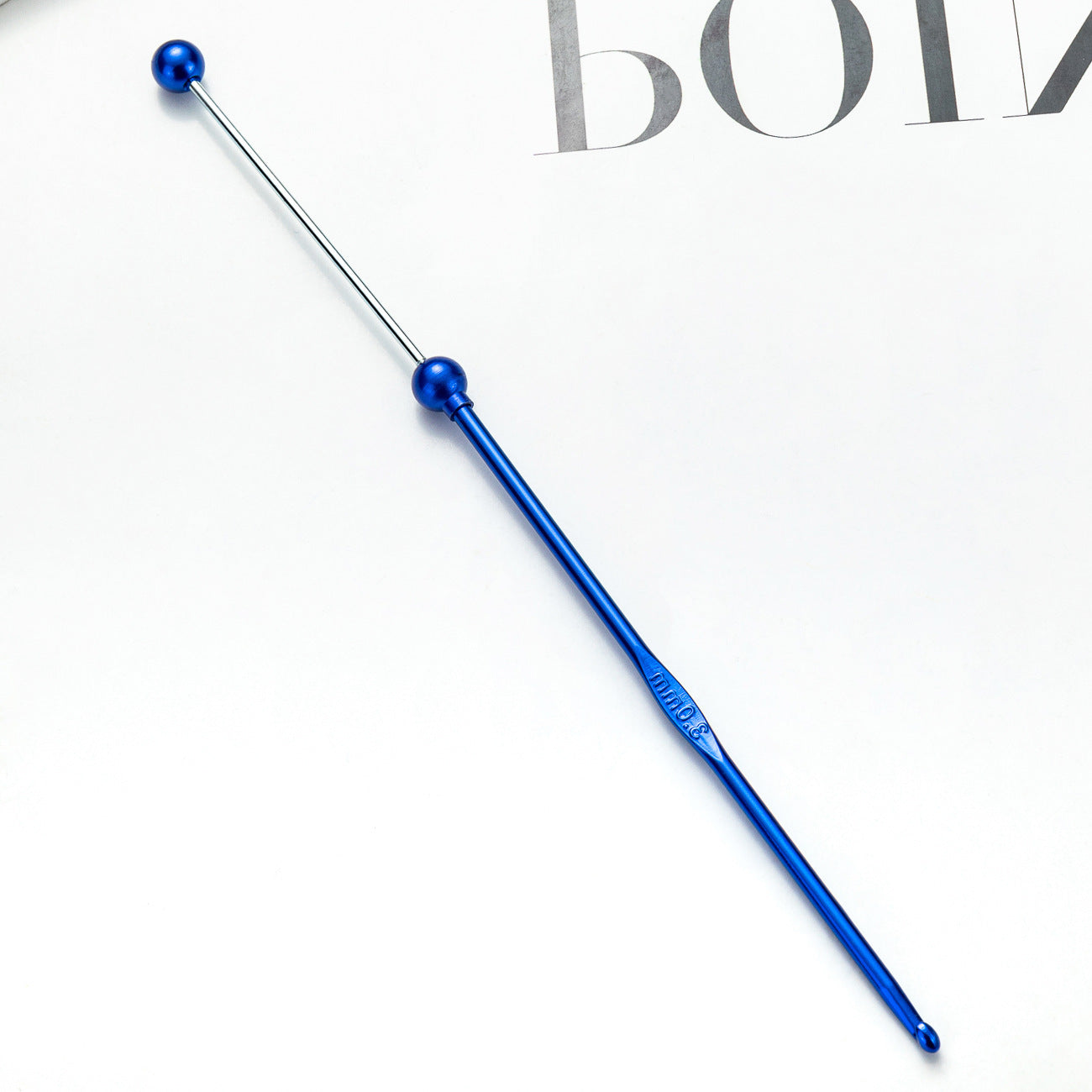 DIY beaded crochet needle, metal color aluminum crochet, sweater wool needle DIY hand-woven tool crochet