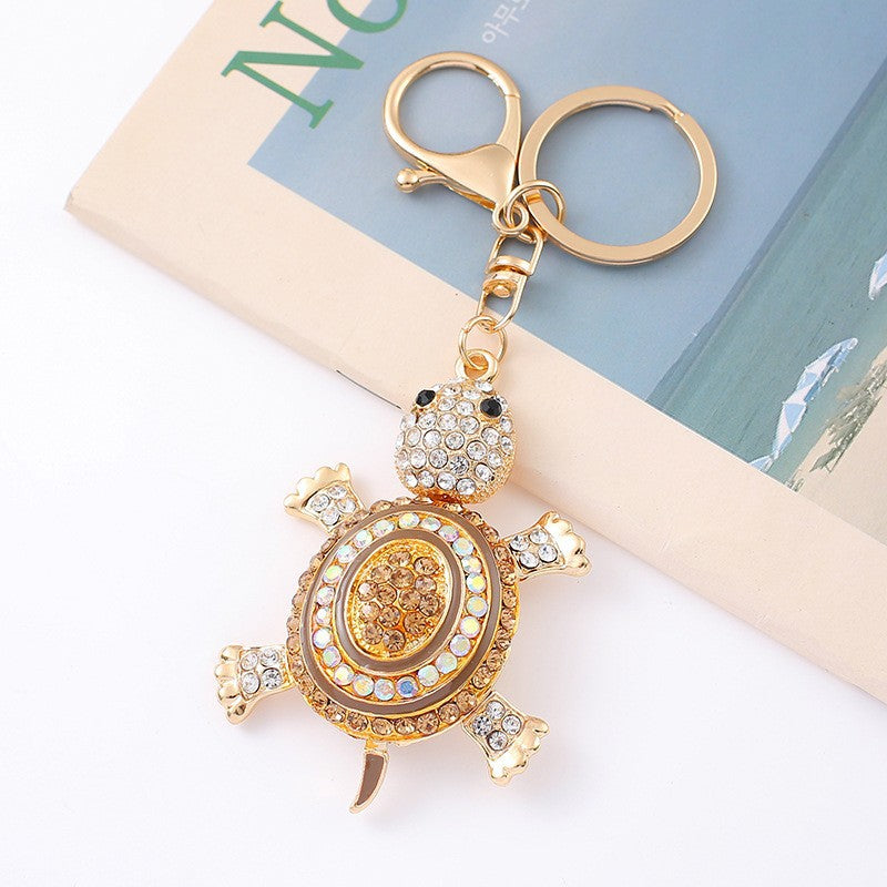 9-Type Colorful Ocean Animal Diamond Wallet Pendant Key Ring
