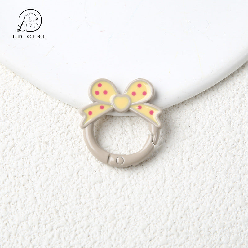 A bow open ring keychain DIY connecting ring