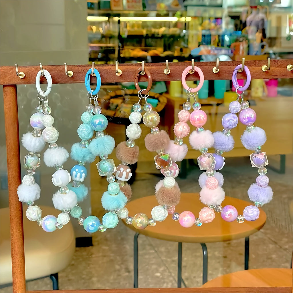 B4 new hairball hand-painted beads/mobile phone chain/bag hanging