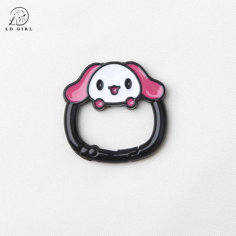 A big-eared dog spring buckle, open ring, dog spring ring, DIY mobile phone chain keychain.