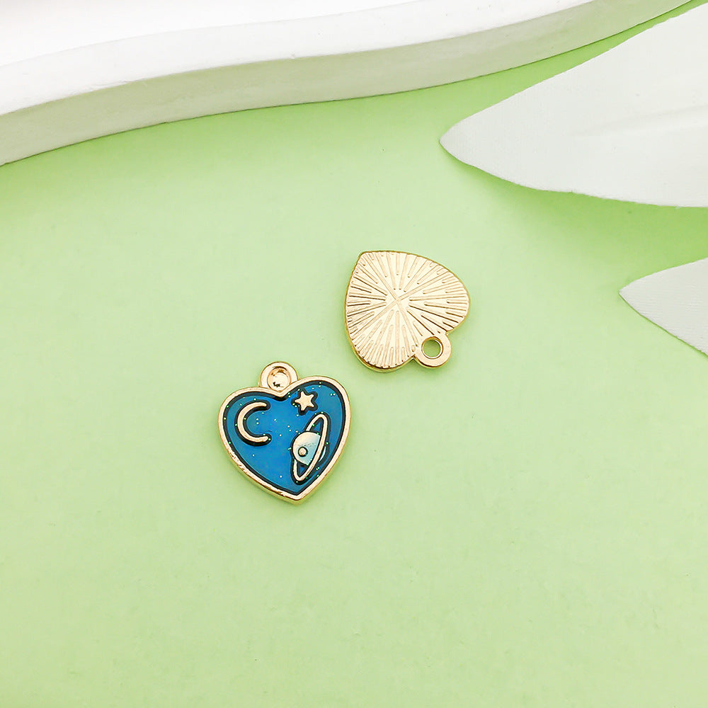 NO.22-3 lake blue mixed 31 assorted gold plated enamel charm