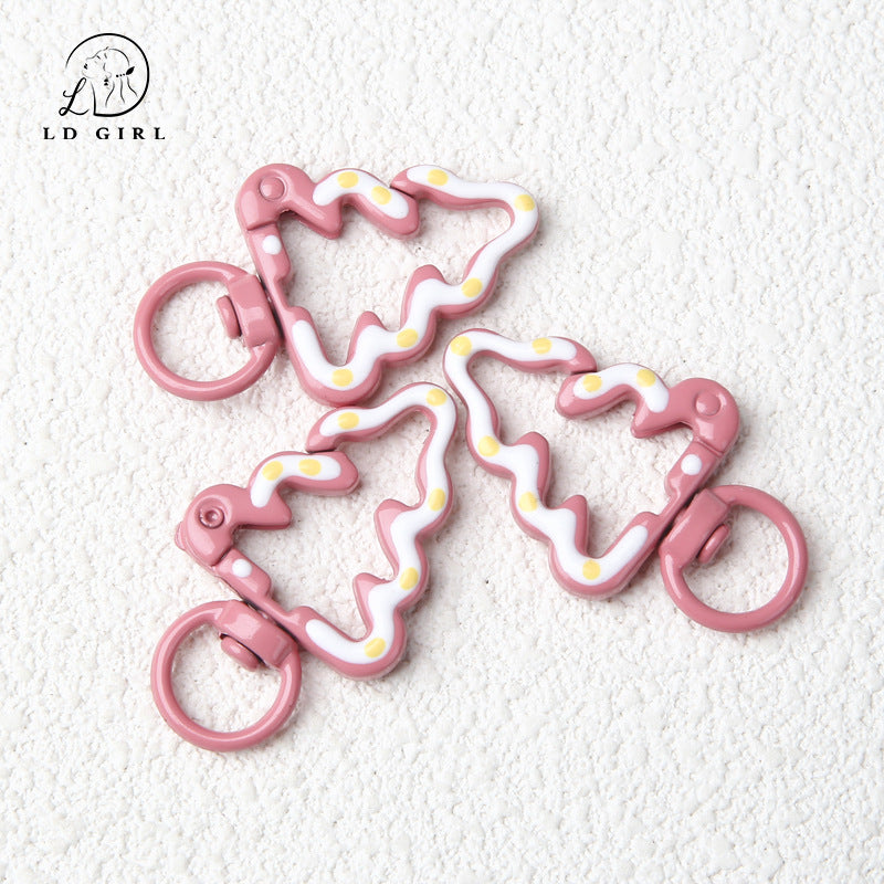 A Painted hand-painted Christmas tree spring buckle, round opening ring, tree spring buckle, DIY jewelry accessories, connecting ring