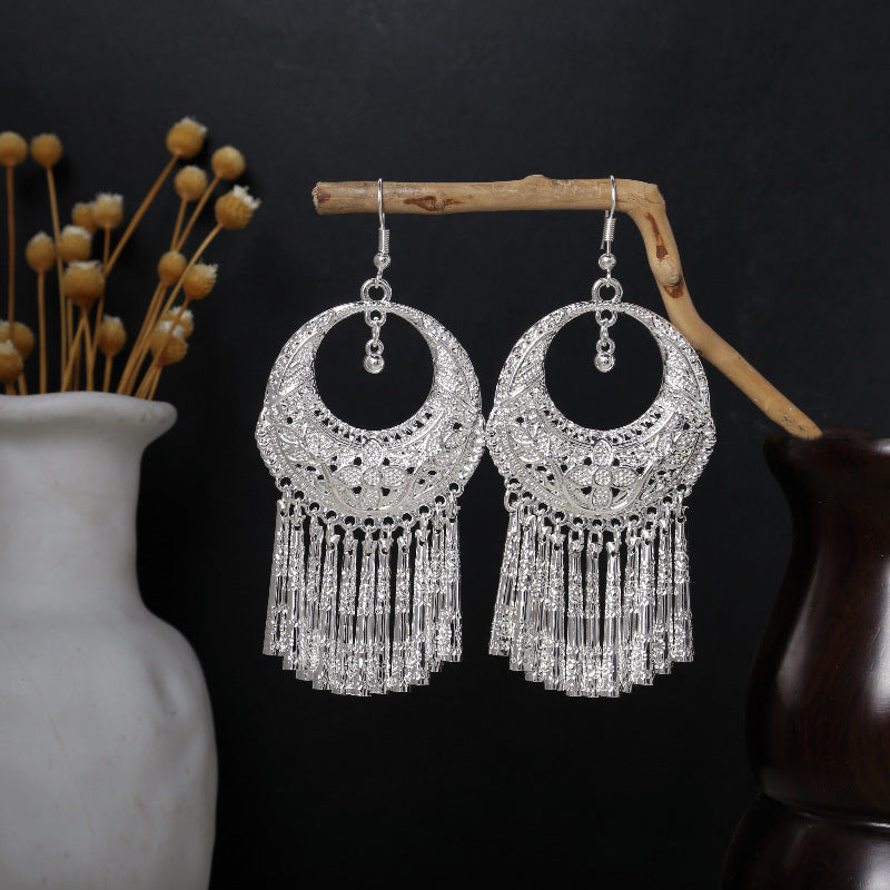 E6,Miao silver earrings