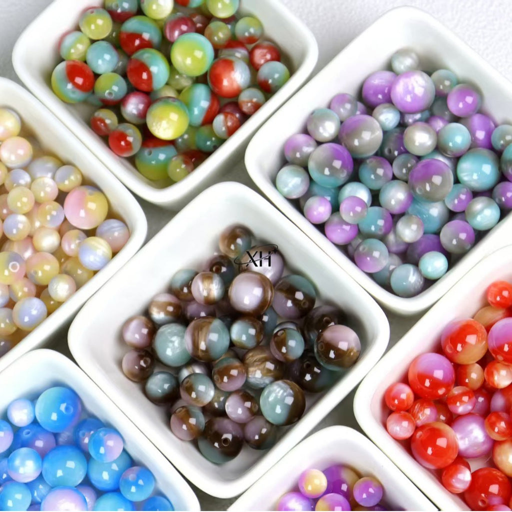 NO.7 Three in one Colors Resin Beads A  三分春