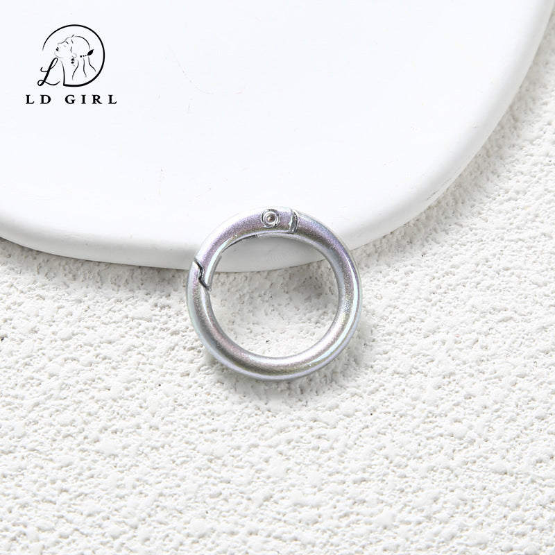 A Color electroplated spring buckle, paint zinc alloy, spring ring, round buckle, jewelry accessories, DIY handmade spring buckle