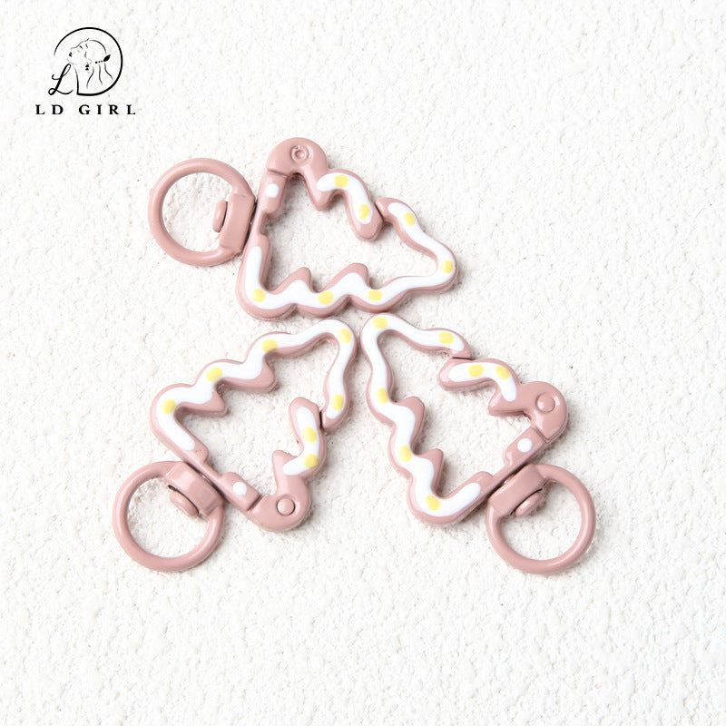 A Painted hand-painted Christmas tree spring buckle, round opening ring, tree spring buckle, DIY jewelry accessories, connecting ring