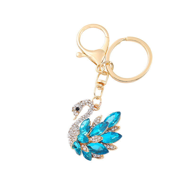 5-Color Diamond Swan Car, Keychain, Pendant, Cute Ladies Bag Accessories