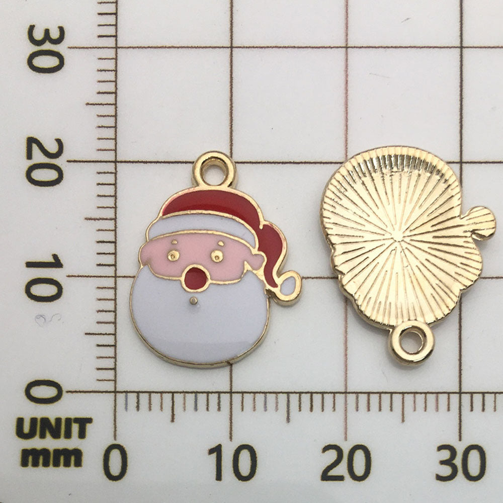 50 assorted gold plated enamel christmas charm