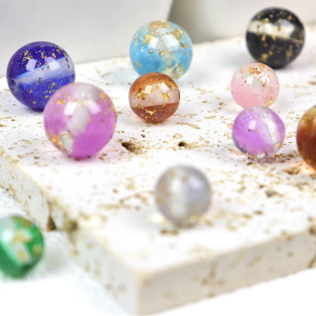 NO.22 Light Luxury Gold Flake Resin Beads 碧波流光