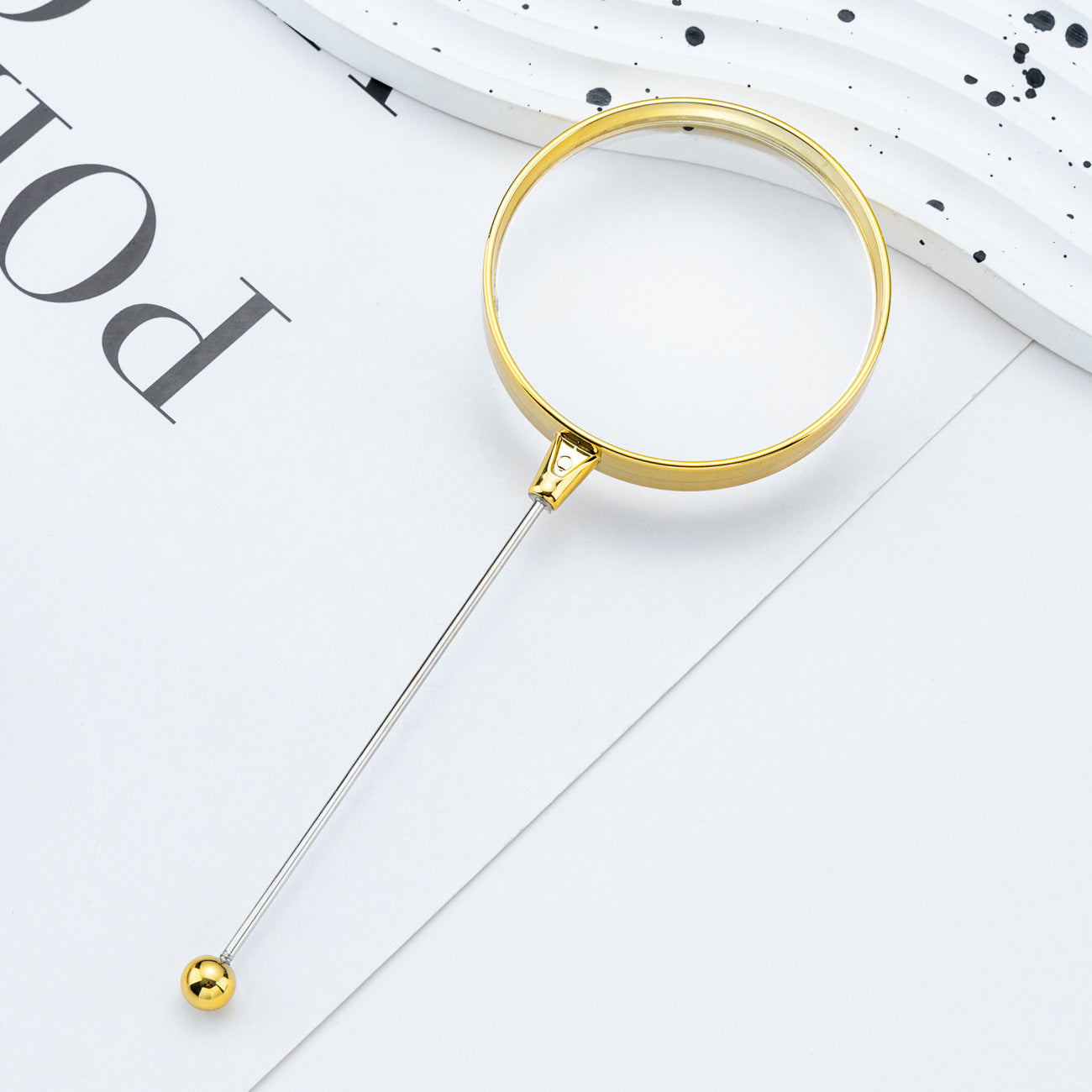 DIY beaded magnifying glass, reading and reading high definition handheld magnifying glass, children's scientific observation magnifying glass