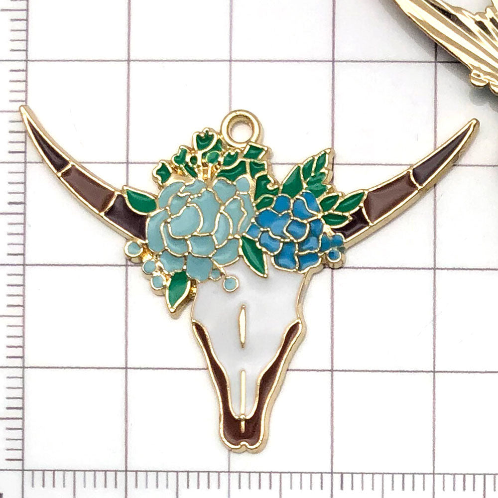 NO.14-2 Flower bull head  charm metal, alloy