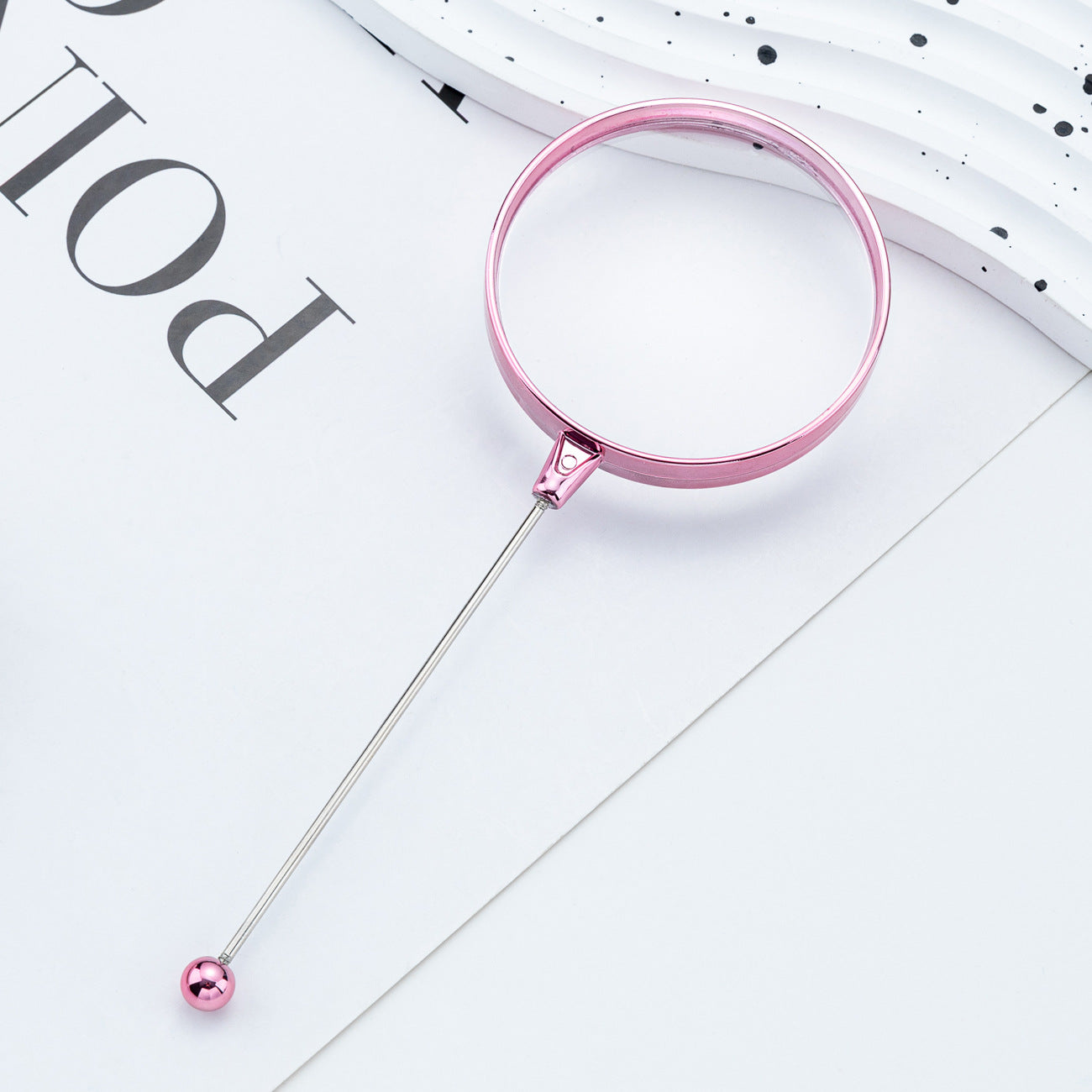 DIY beaded magnifying glass, reading and reading high definition handheld magnifying glass, children's scientific observation magnifying glass