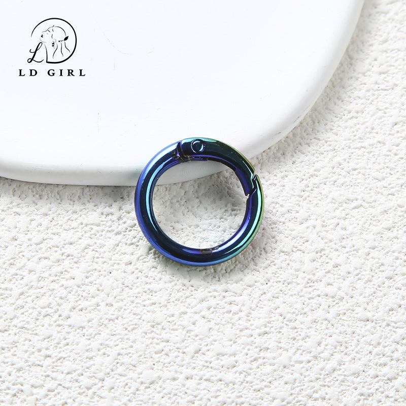 A Color electroplated spring buckle, paint zinc alloy, spring ring, round buckle, jewelry accessories, DIY handmade spring buckle