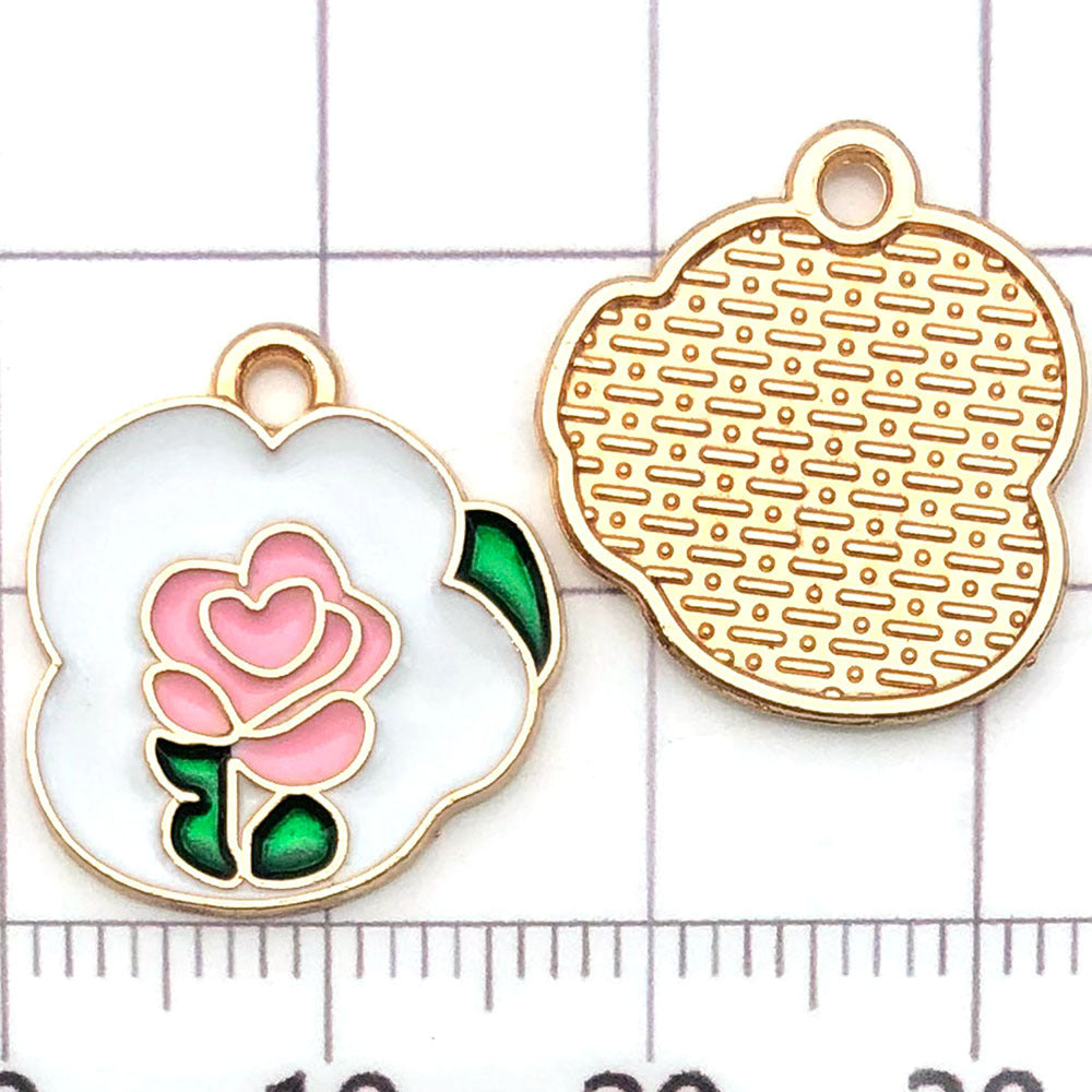 NO.20-3 Pink gold plated enamel charm