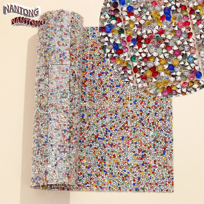 19-Type pointed bottom rhinestone with resin cylinder mixed double-sided rubber drill piece [whole piece 24 * 40cm small square 3 * 4cm]