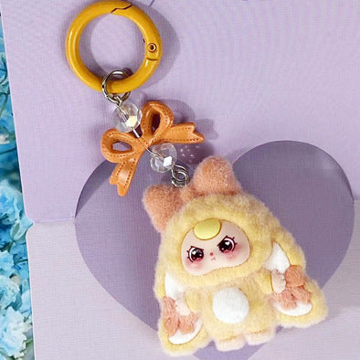 Bow model, flocked new baby three-year-old cartoon keychain