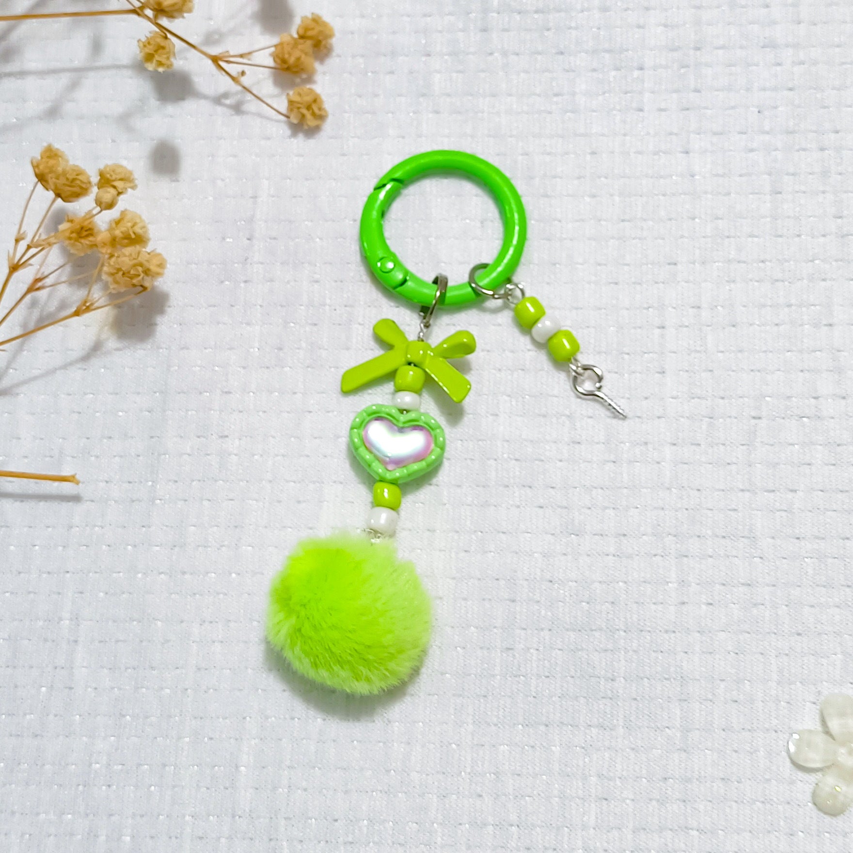 Alloy hairball beaded pendant, DIY mobile phone chain