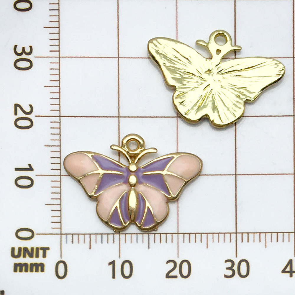 NO.5 Two-tone butterfly pendant charm