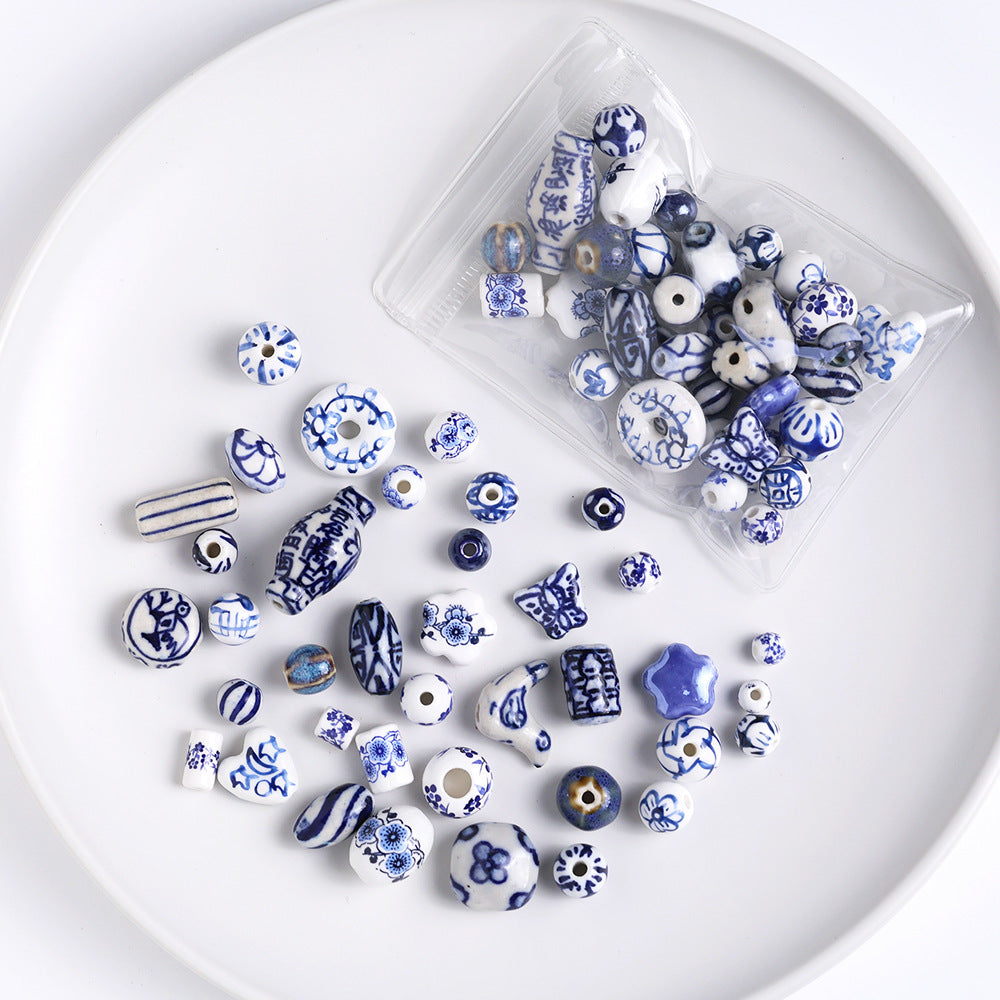 Ceramic mixed beads sets, hand-painted DIY accessories sets