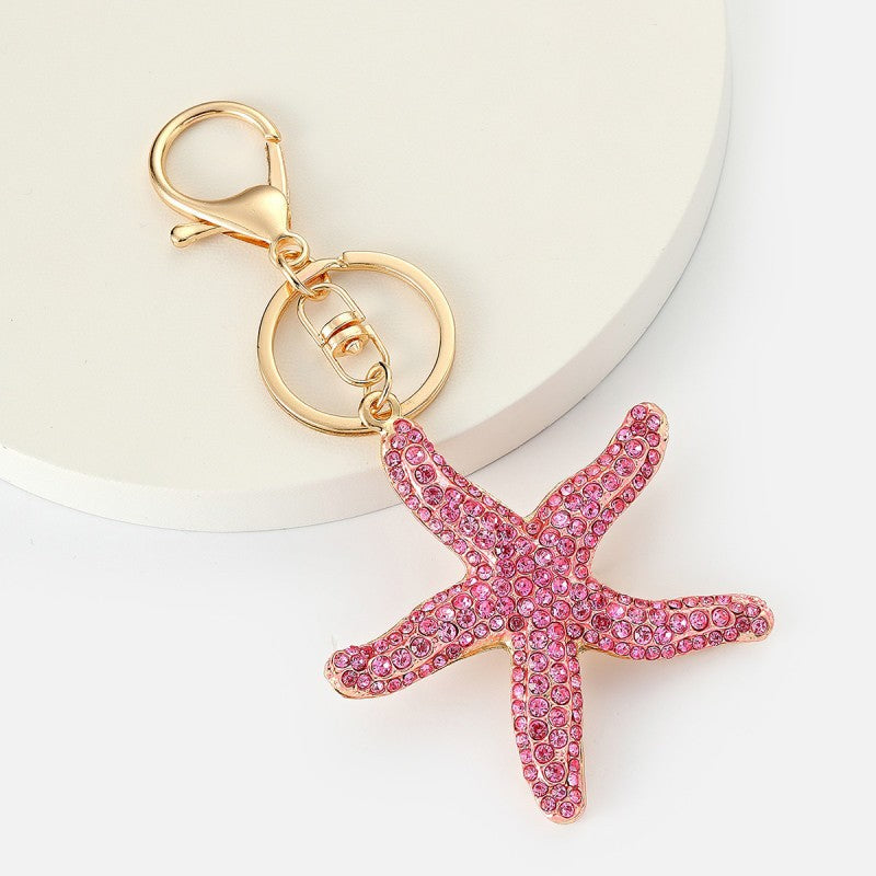 9-Type Colorful Ocean Animal Diamond Wallet Pendant Key Ring