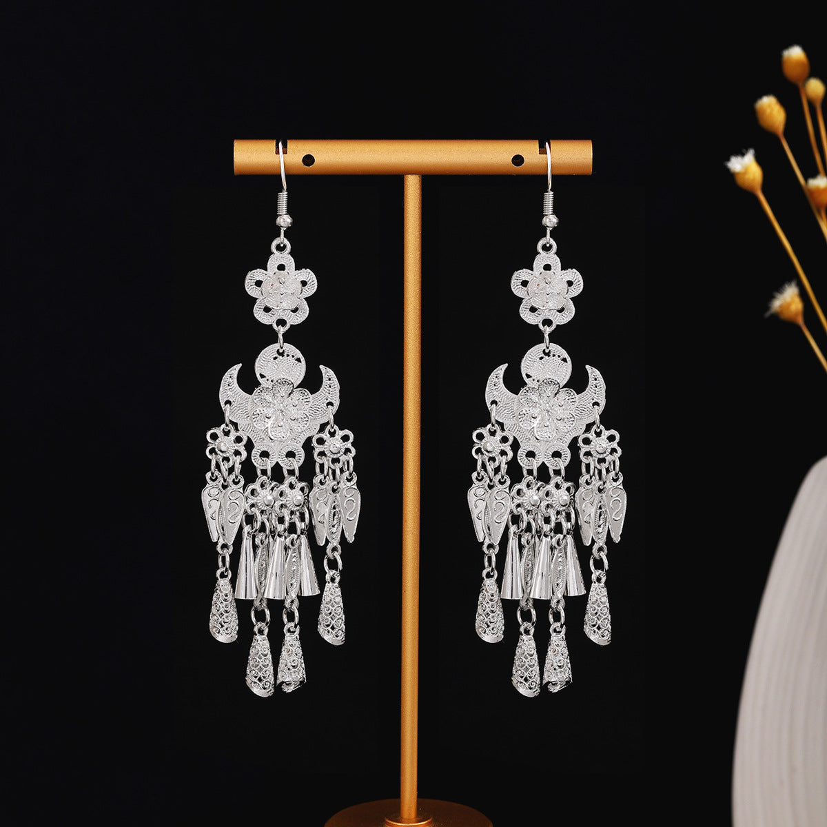 E6,Miao silver earrings