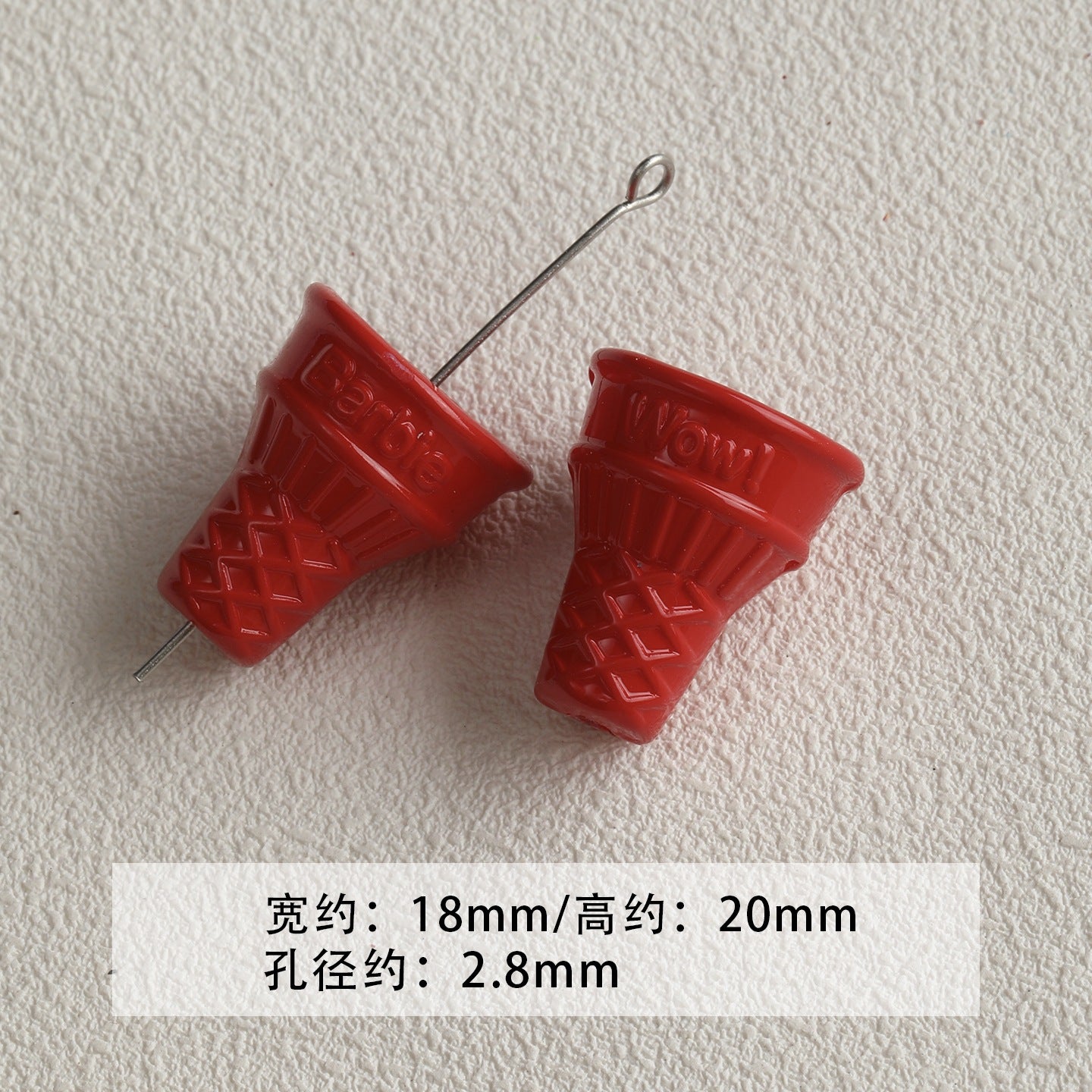 Red coffee color/acrylic paint beads/DIY accessories materials