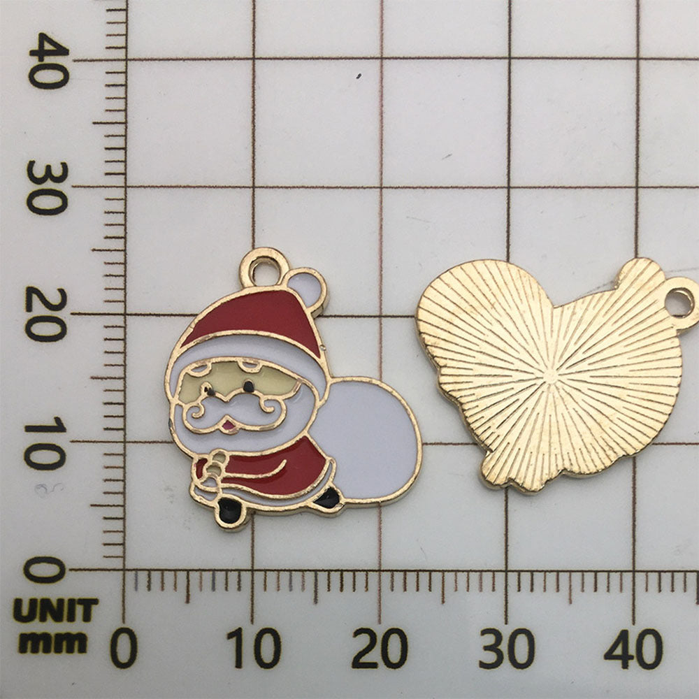 50 assorted gold plated enamel christmas charm
