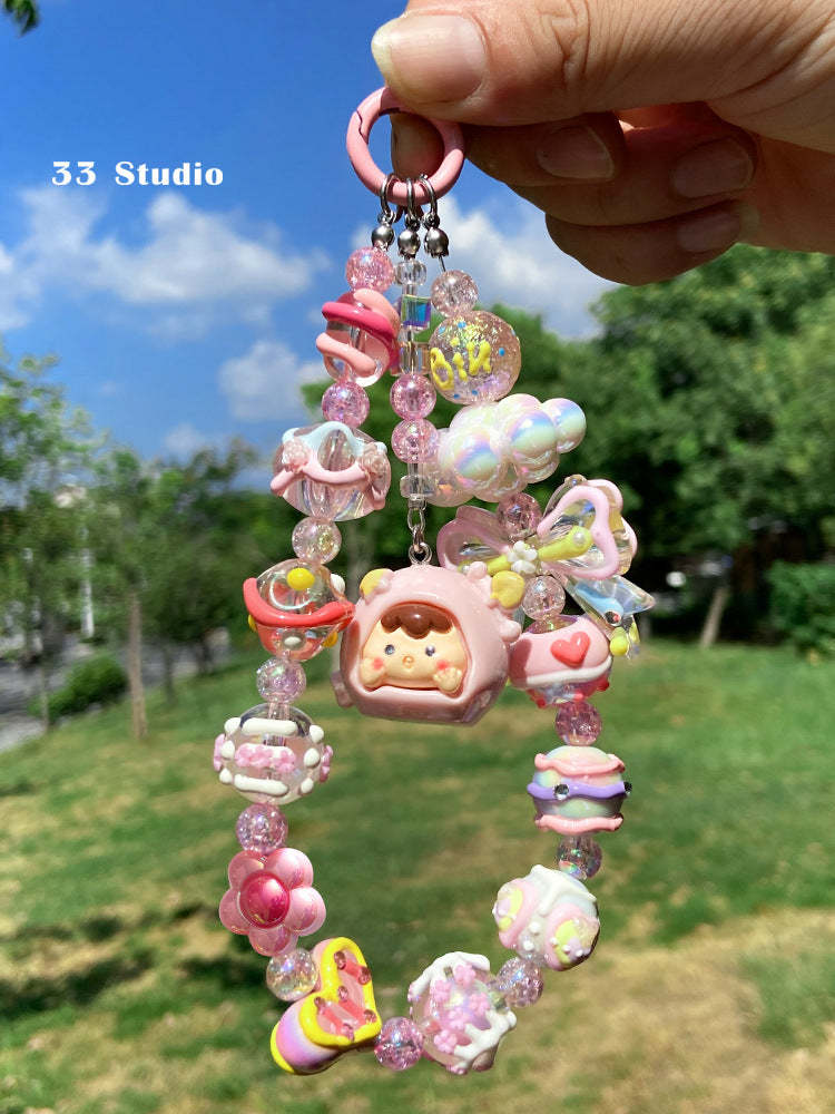 Pink special-shaped/heavy industry hand-painted beads/DIY accessories【桃之夭夭】