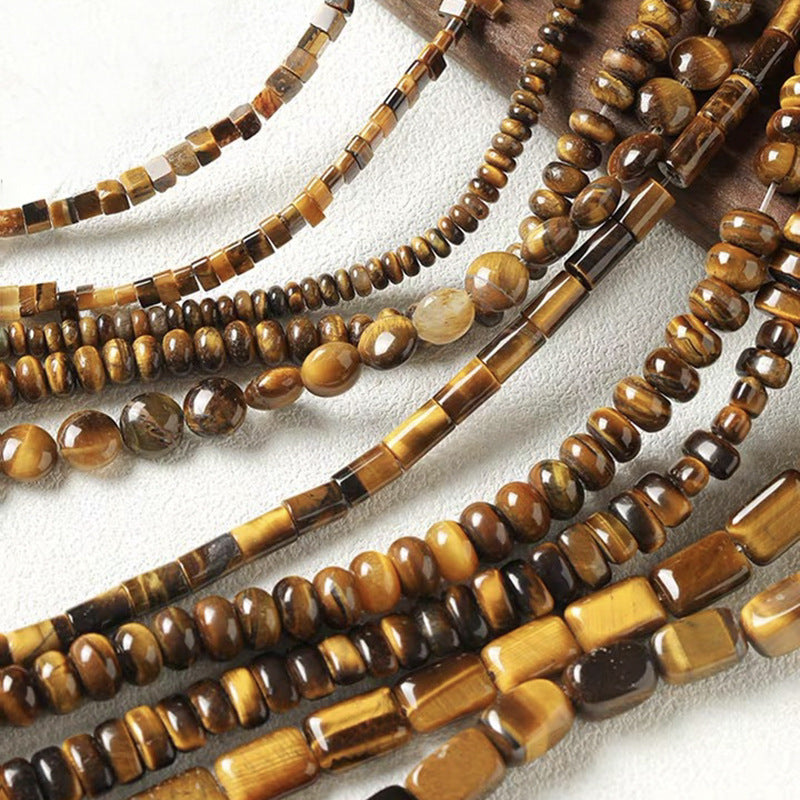 Natural stone, tiger's eye stone, black agate abacus beads, DIY accessories materials