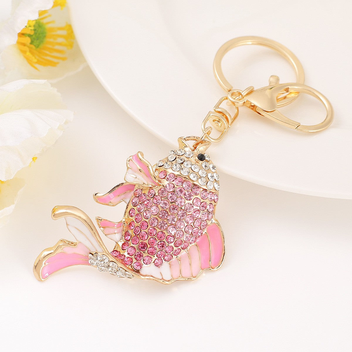 9-Type Colorful Ocean Animal Diamond Wallet Pendant Key Ring