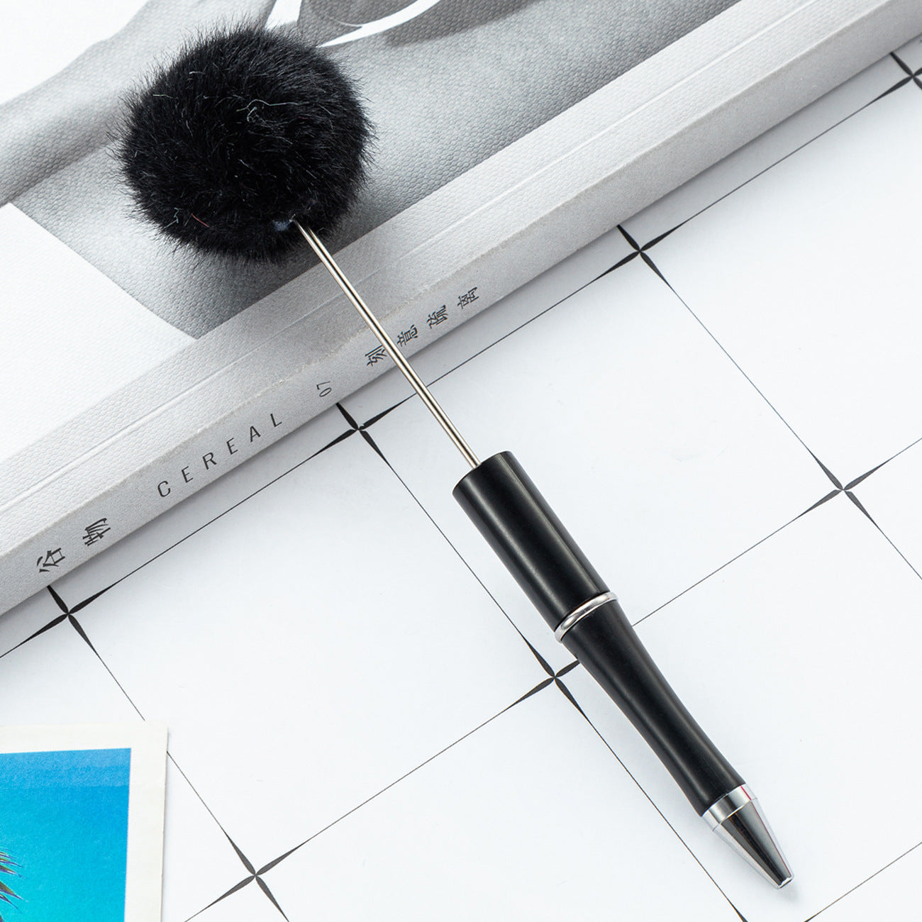 10 - color Plush beaded pen, creative DIY craft pen