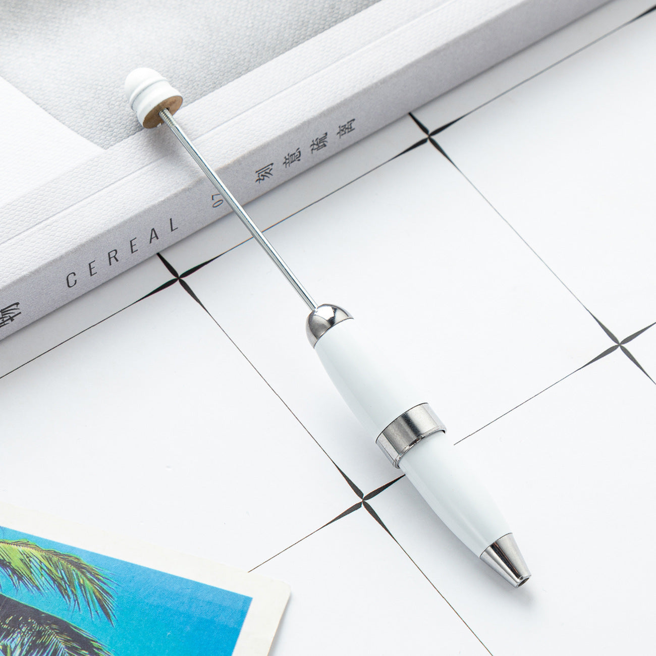 DIY beaded ballpoint pen, portable pocket pen, mini metal ballpoint pen 11.9 * 1.2cm