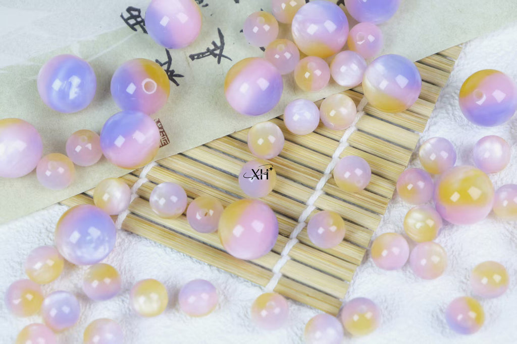 NO.7 Three in one Colors Resin Beads A  三分春