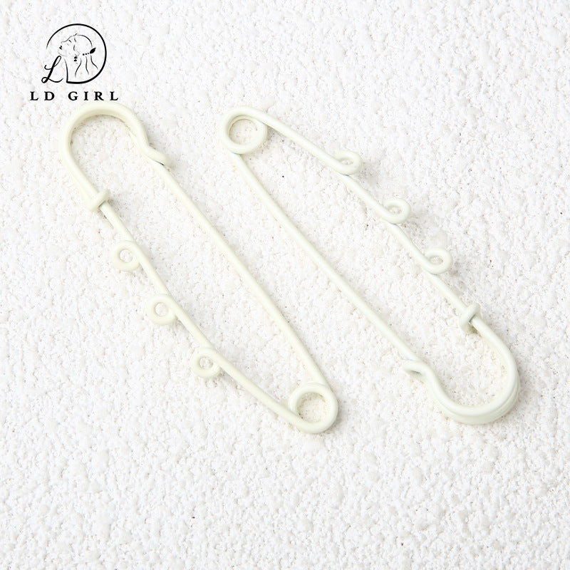 A6cm three-hole safety large pin, waist buckle, pin, breast buckle, DIY jewelry accessories