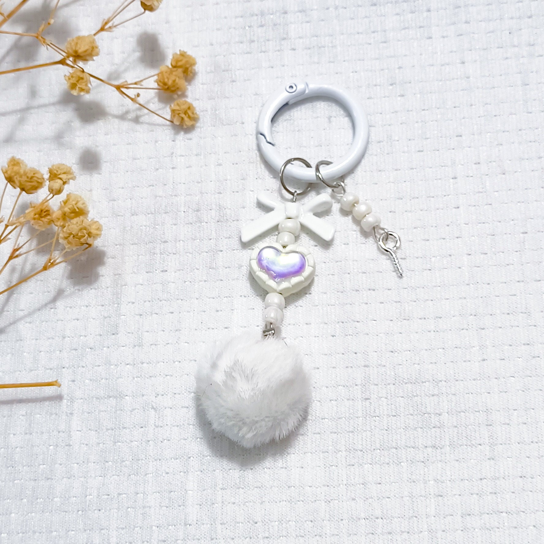 Alloy hairball beaded pendant, DIY mobile phone chain