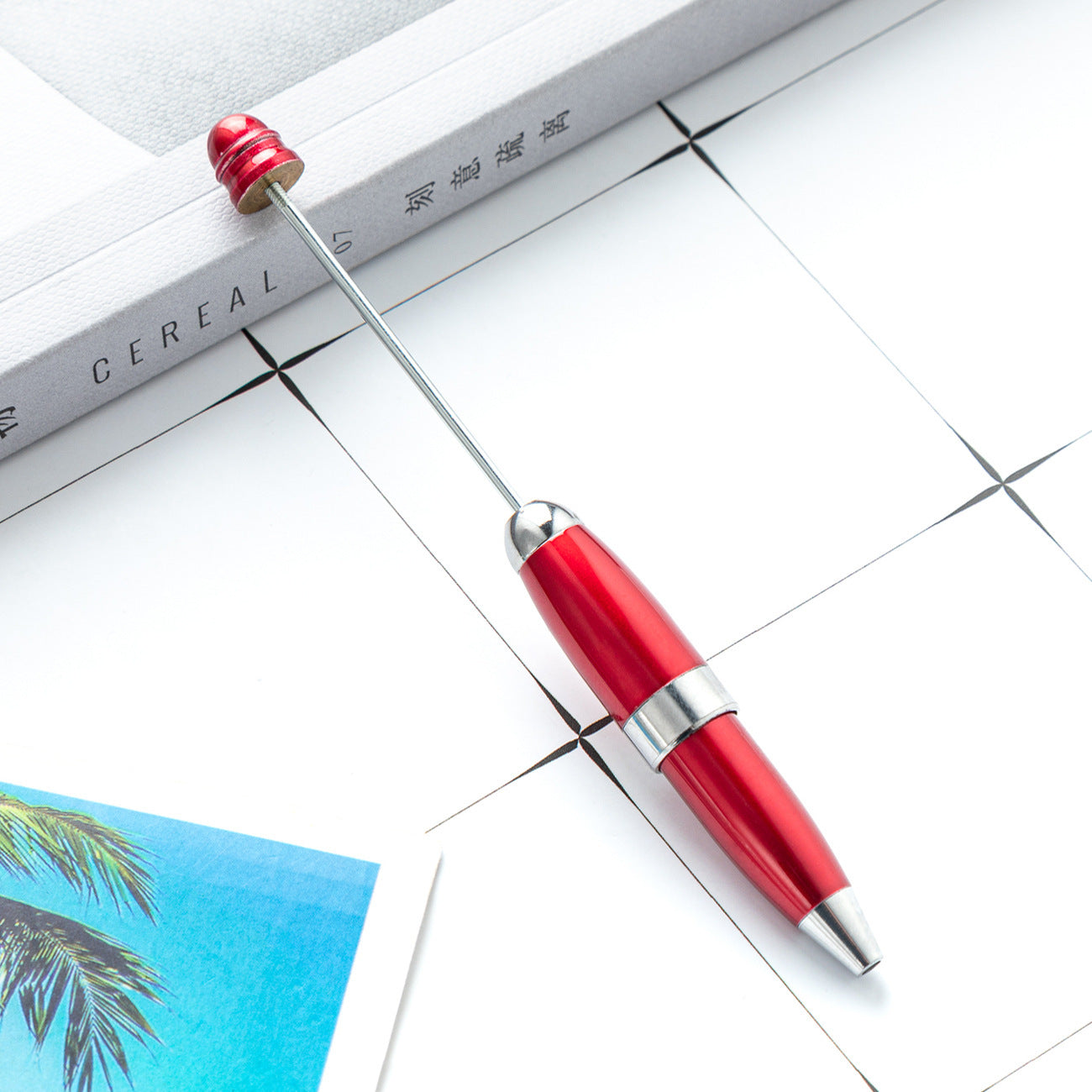 DIY beaded ballpoint pen, portable pocket pen, mini metal ballpoint pen 11.9 * 1.2cm