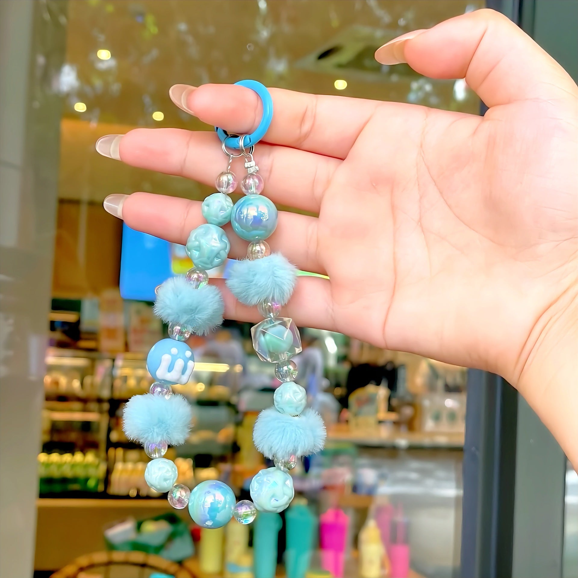 B4 new hairball hand-painted beads/mobile phone chain/bag hanging