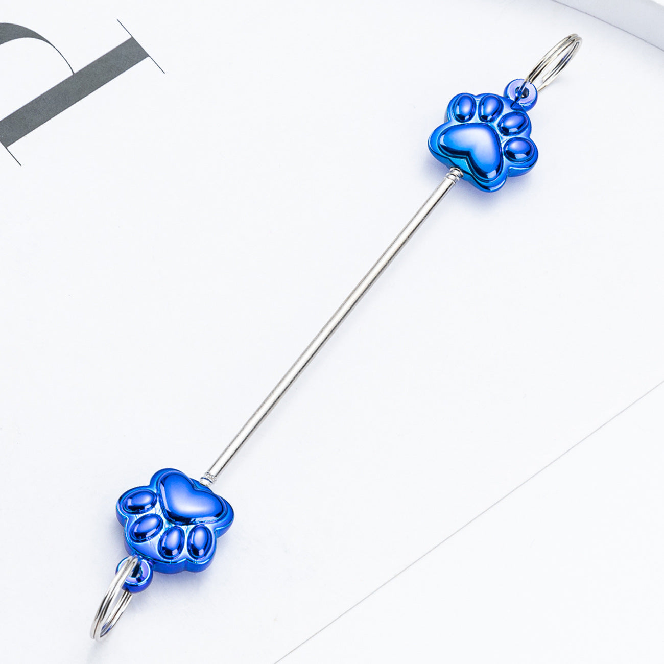 13-Color Creative new DIY beaded pole, multi-color beaded cat claw keychain pole pendant, plastic beaded pole 11.7cm